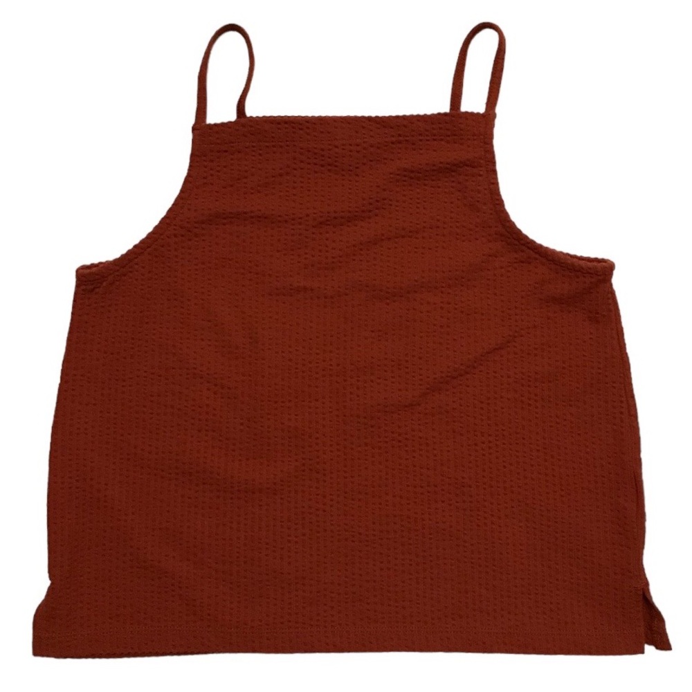 Madewell Seersucker Apron Tank Top Square Neck Crop Boxy Texture 90s Y2K Size XS - Picture 13 of 13